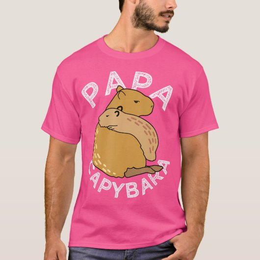 Capybara Tiere Papa Capybara T-Shirt (Vorderseite)