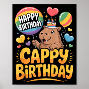 Capybara-Tierliebhaber Lustige Cappy-Geburtstagsfe Poster