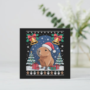 Capybara-Tierliebhaber Weihnachtsgeschenk Hässlich Einladung