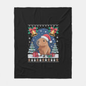 Capybara Tierliebhaber Weihnachtsgeschenk hässlich Fleecedecke (Vorderseite)