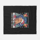 Capybara Tierliebhaber Weihnachtsgeschenk hässlich Fleecedecke (Vorderseite (Horizontal))