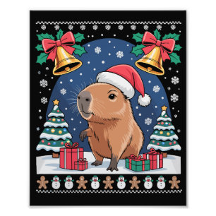 Capybara-Tierliebhaber-Weihnachtsgeschenk Hässlich Fotodruck
