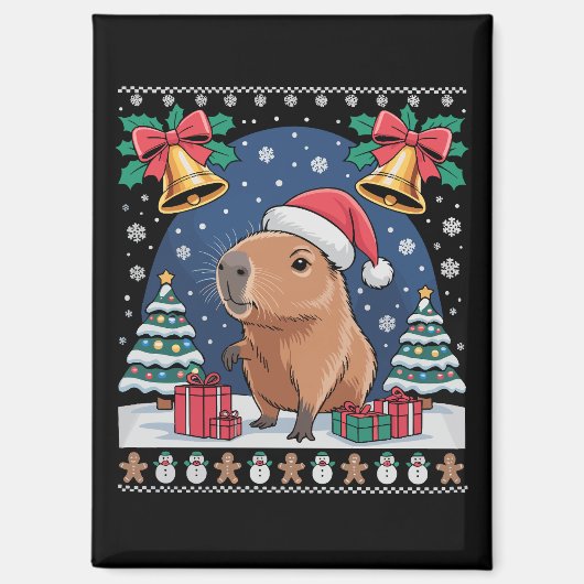Capybara-Tierliebhaber-Weihnachtsgeschenk Hässlich Magnet (Vorderseite)