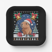 Capybara Tierliebhaber Weihnachtsgeschenk Hässlich Pappteller (Vorderseite)
