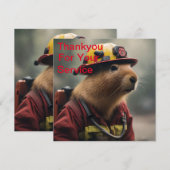 "Capybara to Rescue: Feuerwehrmann Außerordentlich Dankeskarte (Vorne/Hinten)