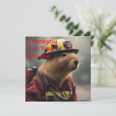 "Capybara to Rescue: Feuerwehrmann Außerordentlich Dankeskarte (Stehend Vorderseite)