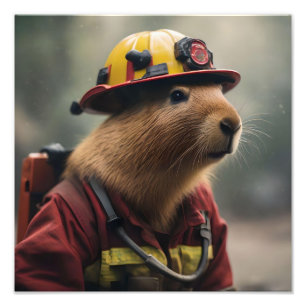 "Capybara to Rescue: Feuerwehrmann Außerordentlich Fotodruck