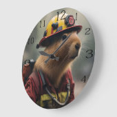 "Capybara to Rescue: Feuerwehrmann Außerordentlich Große Wanduhr (Winkel)