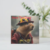 "Capybara to Rescue: Feuerwehrmann Außerordentlich Save The Date (Stehend Vorderseite)