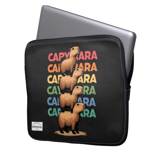 Capybara Tower Laptopschutzhülle (Vorderseite Links)