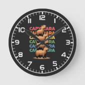Capybara Tower Runde Wanduhr (Vorderseite)