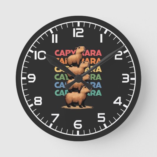 Capybara Tower Runde Wanduhr (Vorderseite)