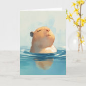 Capybara Tranquil Moment Karte (Gelbe Blume)