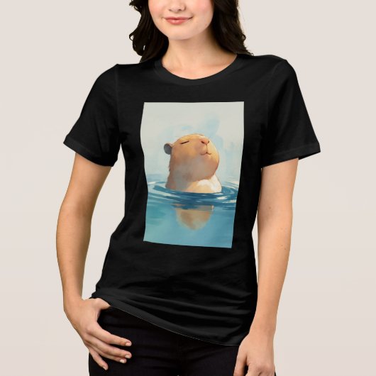 Capybara Tranquil Moment Tri-Blend Shirt (Vorderseite)