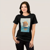 Capybara Tranquil Moment Tri-Blend Shirt (Vorderseite voll)