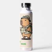 Capybara Travel Bottle – Customizable Phrase Trinkflasche (Links)