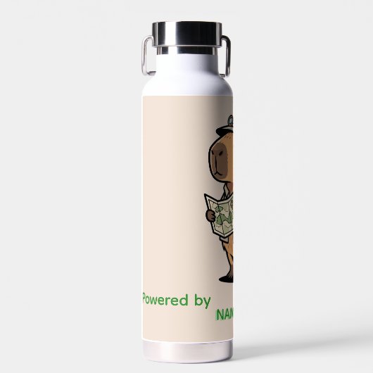 Capybara Travel Bottle – Customizable Phrase Trinkflasche (Vorne)