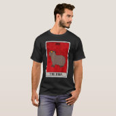 Capybara Tropfen Tarot Card Semi Aquatic Big Rode T-Shirt (Vorne ganz)