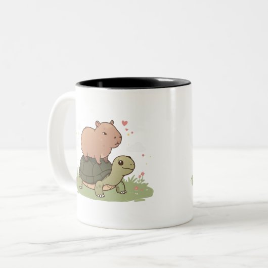 Capybara & Turtle Tasse | Süße Tier Friendship (Vorderseite Links)