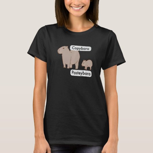 Capybara und Baby Capybara Pup Copy Paste Pub T-Shirt (Vorderseite)