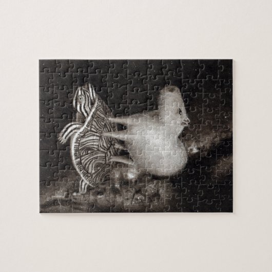 Capybara- und Dosenschildkrötefliegen durch das Puzzle (Horizontal)