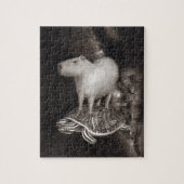 Capybara- und Dosenschildkrötefliegen durch das Puzzle (Vertikal)