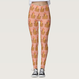 Capybara und Peach Leggings | Niedliches Obsttier