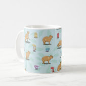 Capybara und Pilzmuster Kaffeetasse (Vorderseite Links)