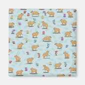 Capybara und Pilzmuster Magnet (Vorne)