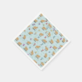 Capybara und Pilzmuster Serviette (Ecke)