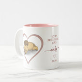 Capybara und Puppy Pink Liebe Rahmen Foto Zweifarbige Tasse (Vorderseite Links)