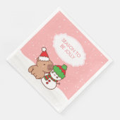 Capybara und Snowman Jahreszeit zum Jolly Niedlich Serviette (Ecke)