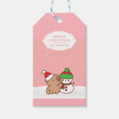 Capybara und Snowman Niedlich Weihnachten Geschenkanhänger (Vorderseite)