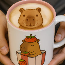 Capybara und Strawberry-Tasse | Niedlich Fruchtübe