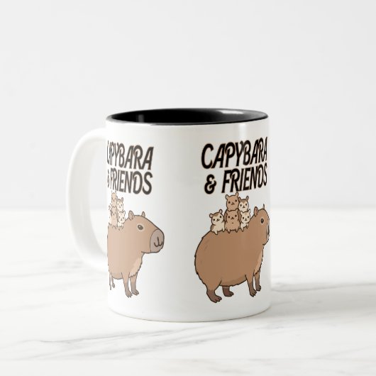 Capybara und Tasse der Freunde | Süße Tier (Vorderseite Links)