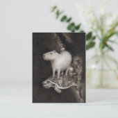 Capybara und Terrapin fliegen durch den Weltraum z Postkarte (Stehend Vorderseite)