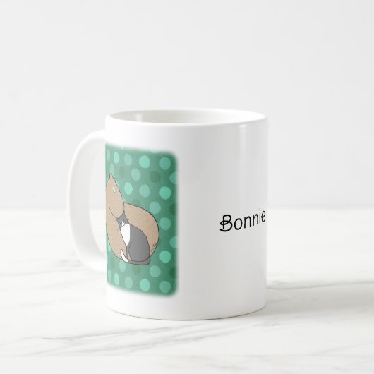 Capybara und Tuxedo Cat Friendship Individuelle Na Kaffeetasse (Vorderseite Links)