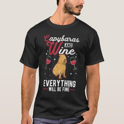 Capybara und Weinkap T-Shirt (Vorderseite)