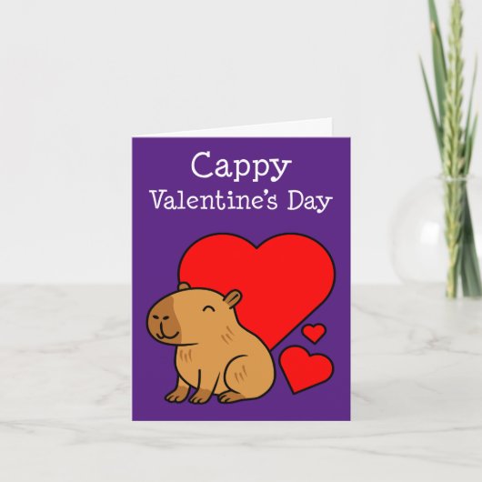 Capybara Valentine Animal Pun Cute Feiertagskarte (Vorderseite)