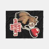 Capybara Valentine, Cappy Valentinstag, Capybara Fleecedecke (Vorderseite (Horizontal))