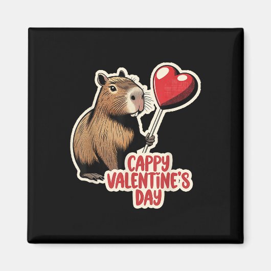 Capybara Valentine, Cappy Valentinstag, Capybara Magnet (Vorne)
