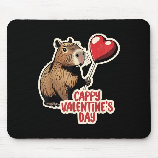 Capybara Valentine, Cappy Valentinstag, Capybara Mousepad (Vorne)