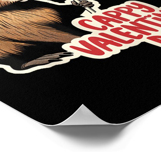 Capybara Valentine, Cappy Valentinstag, Capybara Poster (Ecke)