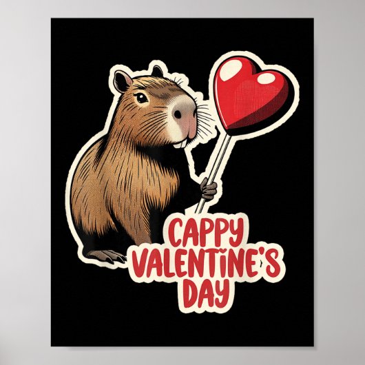 Capybara Valentine, Cappy Valentinstag, Capybara Poster (Vorne)