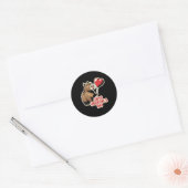 Capybara Valentine, Cappy Valentinstag, Capybara Runder Aufkleber (Umschlag)