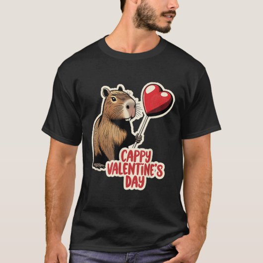 Capybara Valentine, Cappy Valentinstag, Capybara T-Shirt (Vorderseite)