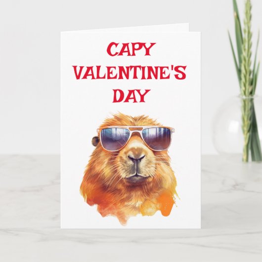 Capybara Valentine's Day Capy Karte (Vorderseite)