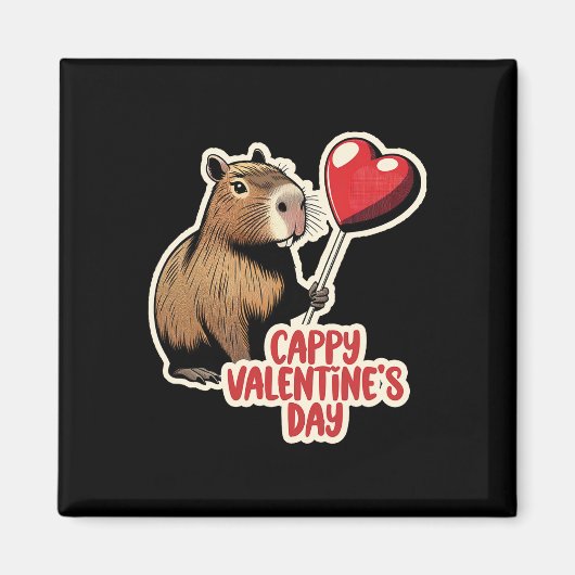 Capybara Valentinstag Magnet (Vorne)