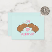Capybara-Valentinstag Mitteilungskarte (Vorderseite/Rückseite Beispiel)