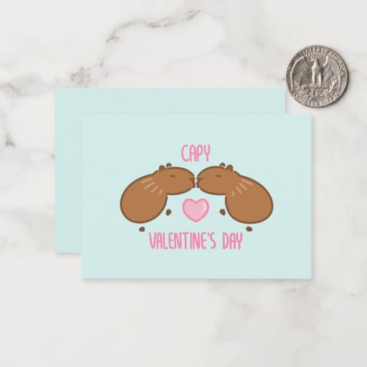 Capybara-Valentinstag Mitteilungskarte (Vorderseite/Rückseite Beispiel)